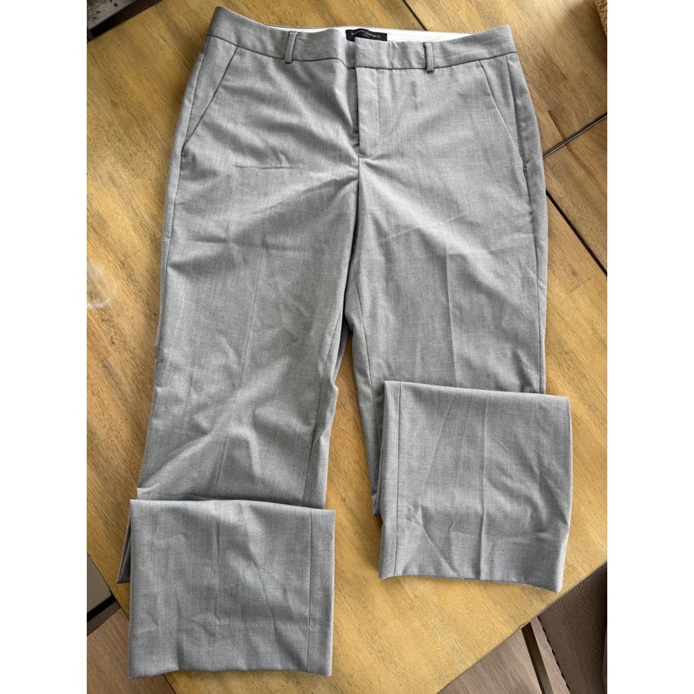 Banana Republic Logan Gray Textured Straight Leg Dress Pants Trousers Womens 10